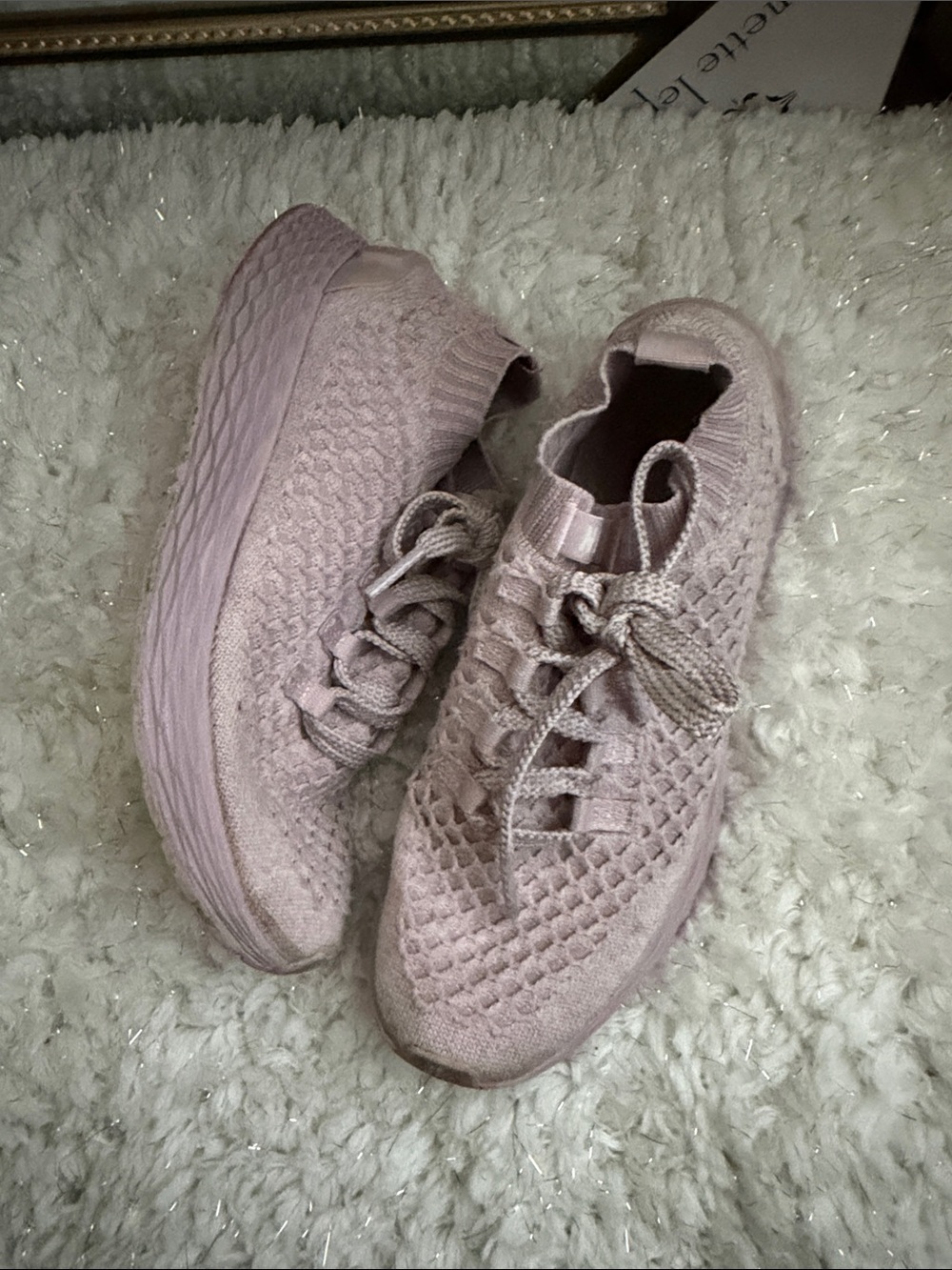 NOBULL Women's Knit Lace-Up Sneakers in Dusty Rose